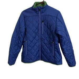 Lands' End Blue Quilted Puffer Jacket